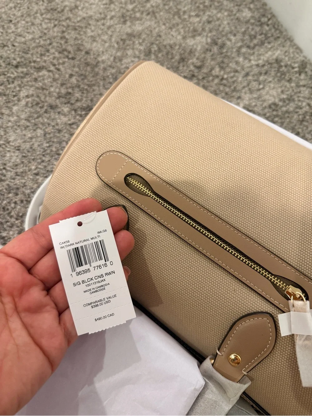 Coach Roawan canvas and sig canvas Dome Satchel in Beige